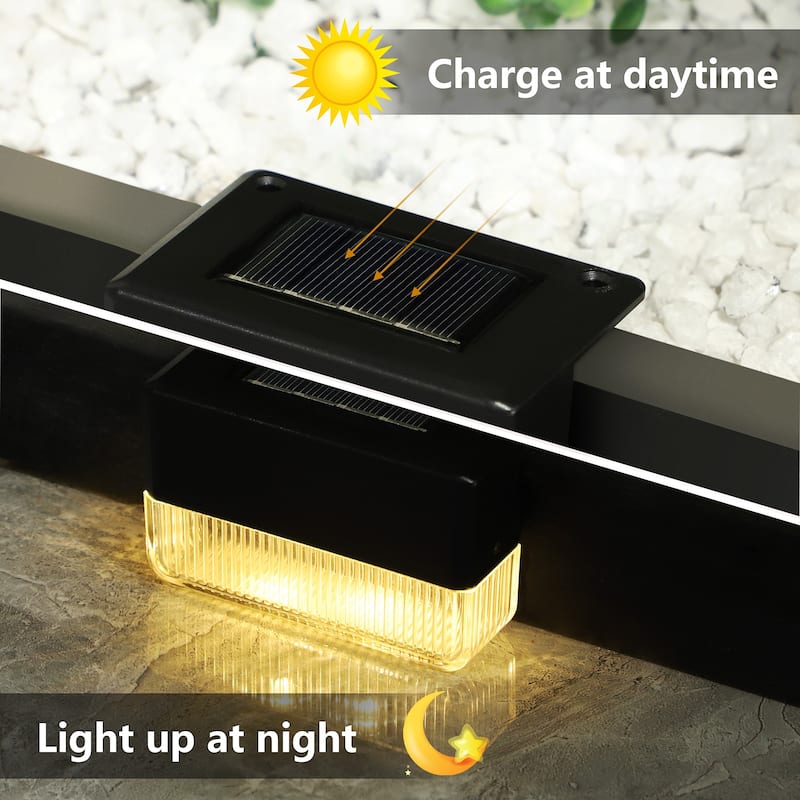 Solar Deck Lights Step Lights Waterproof for Pathway, Stairs, Fence
