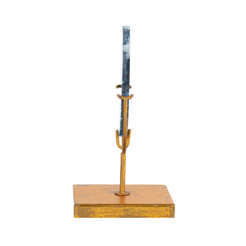 Decorative Agate Stone Slice on Metal Stand