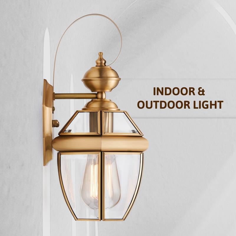 CO-Z Outdoor Wall Lantern Light Fixture - Brass