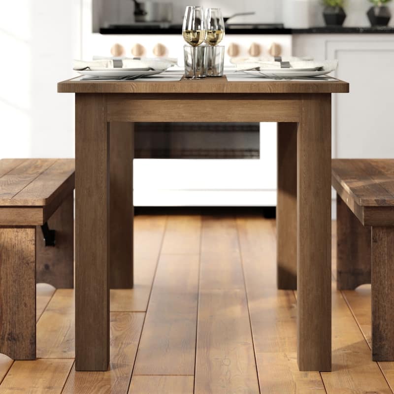Rectangular Antique Rustic Solid Pine Farm Dining Table