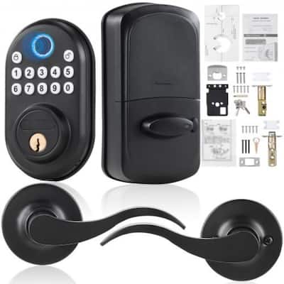 Aluminum Fingerprint Door Lock with Keypad and Constant Unlock - 4.8 x 2.8 inches