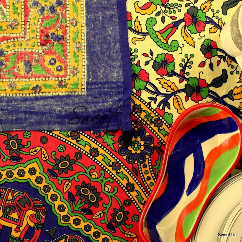 Cotton Secret Elephant Floral Tablecloth Rectangle - 54 x 84 in