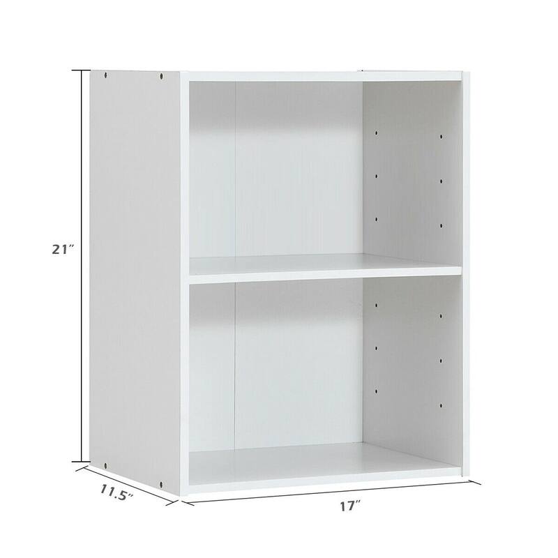 2 Tier Open Night Stand End Table Sofa Side Storage Furniture - 17" x 11.5" x 21.5" (L x W x H)