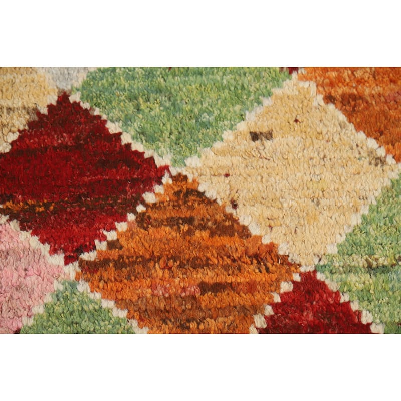 Trellis Geometric Moroccan Rug Hand-Knotted Wool Carpet - 5'1" x 6'5"