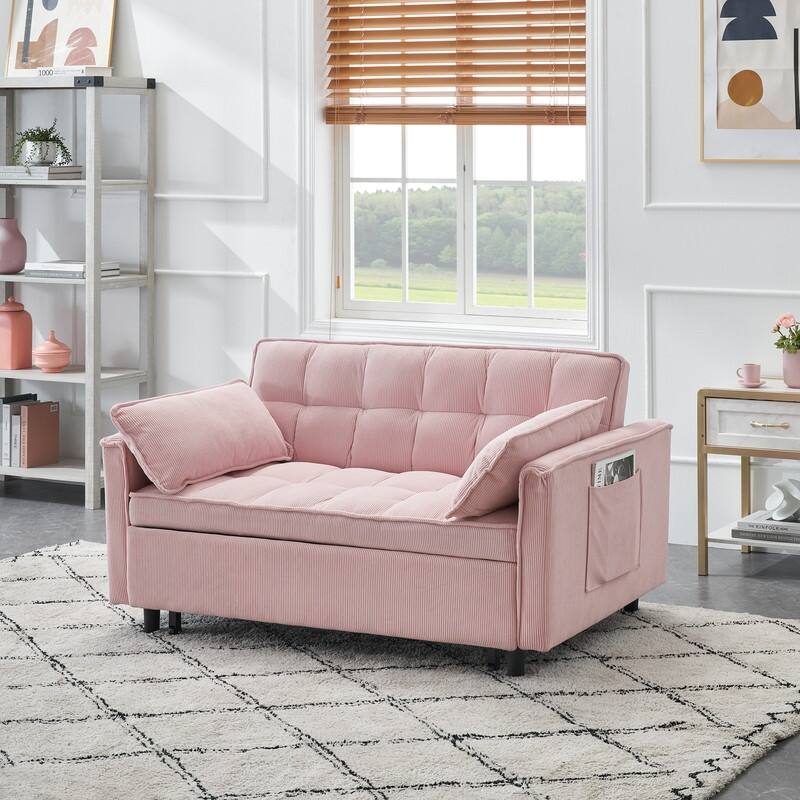 55" Corduroy Double Upholstered Sofa Bed