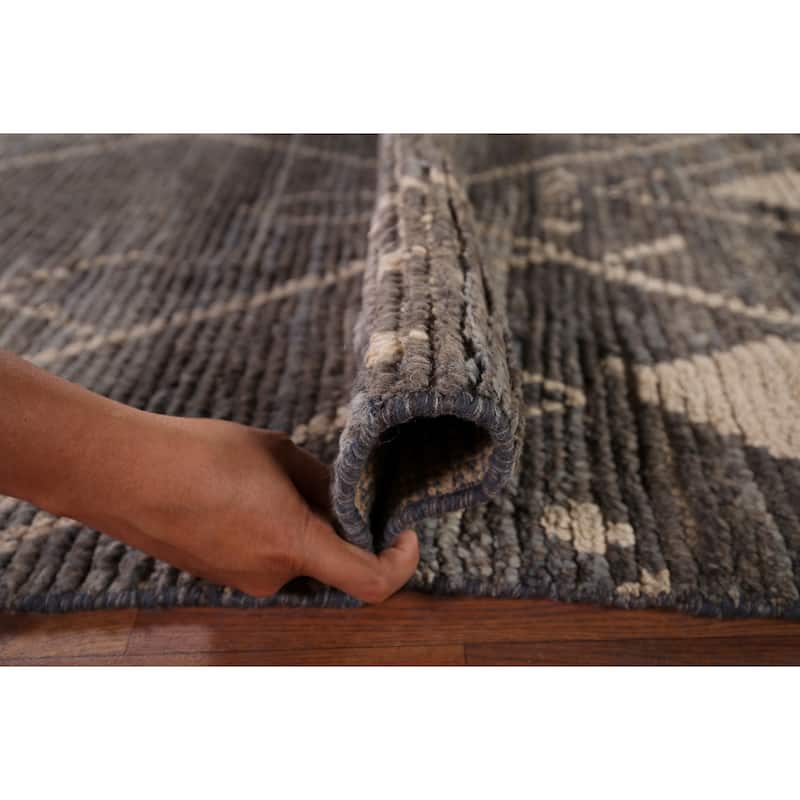Trellis Geometric Moroccan Oriental Area Rug Hand-Knotted Wool Carpet - 7'0"x 11'2"