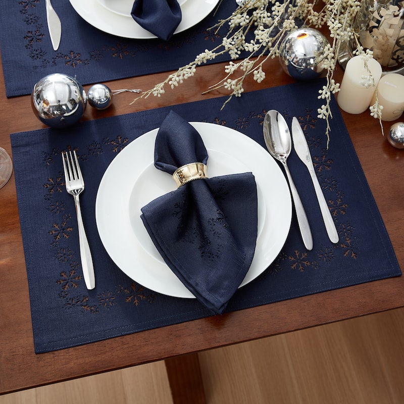 Snowflake Laser Cut Napkins, Set of 4 - 17"x17"