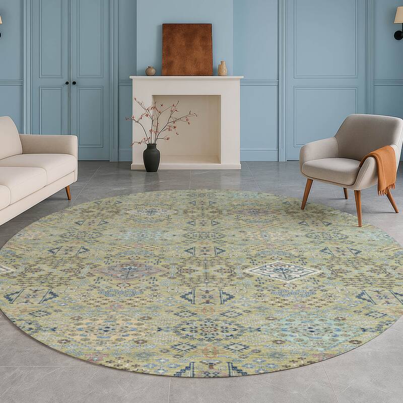 Machine Washable Indoor/ Outdoor Boho Panel Chantille Rug