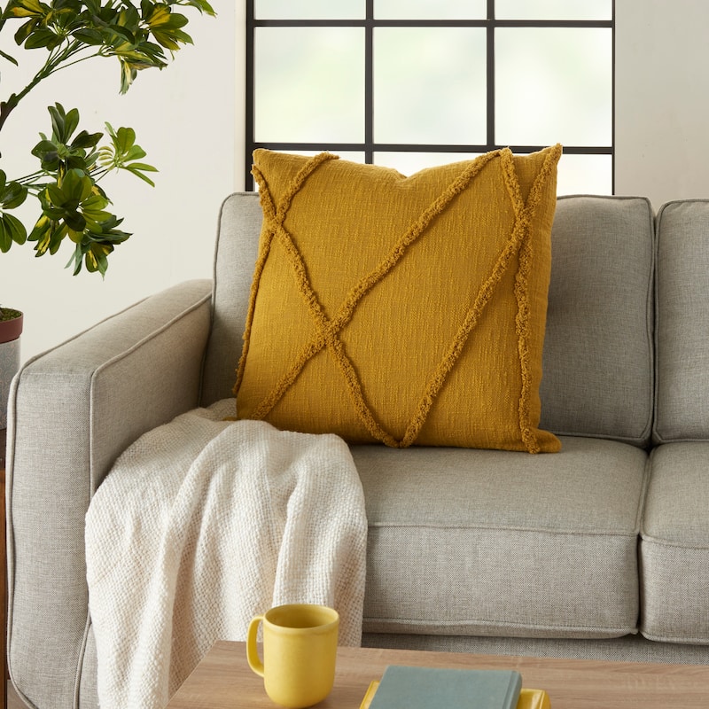Mina Victory Distressed Diamond Boho Throw Pillow