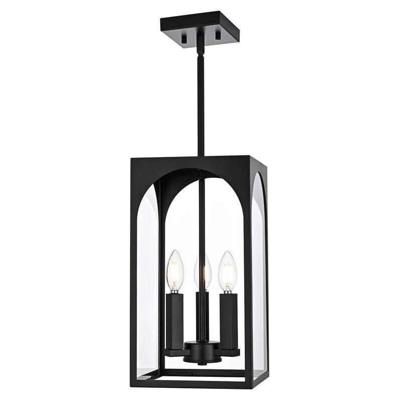 3-Light Large Outdoor Pendant Light Fixtures, Exterior Hanging Lantern Porch Light Adjustable, Hanging Lamp