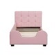 preview thumbnail 14 of 28, Twin Size Upholstered Platform Bed with Headboard & Guardrail