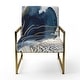 preview thumbnail 11 of 25, Designart "Abstract Pattern With Blue & Golden II" Upholstered Abstract Accent Chair and Modern Arm Chair