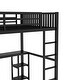 preview thumbnail 9 of 8, Space-Saving Full XL Size Loft Bed Frame with Built-In Wardrobe, Metal Loft Bed with Desk and Storage Shelves