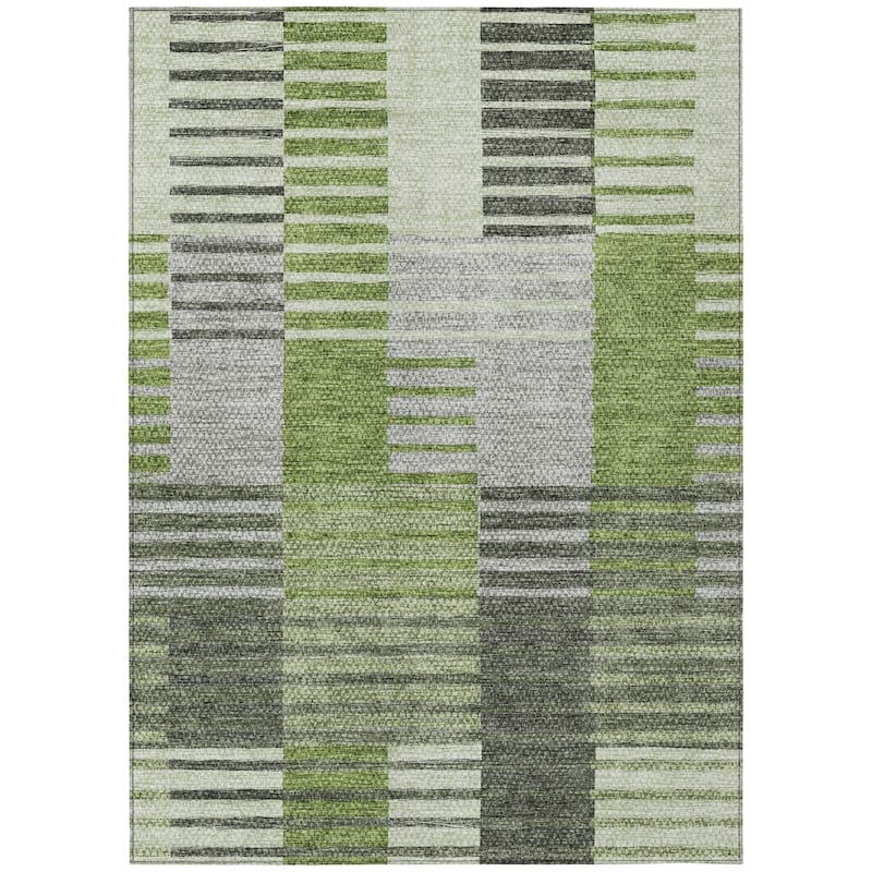 HomeRoots Striped Transitional Rectangle Outdoor Rug