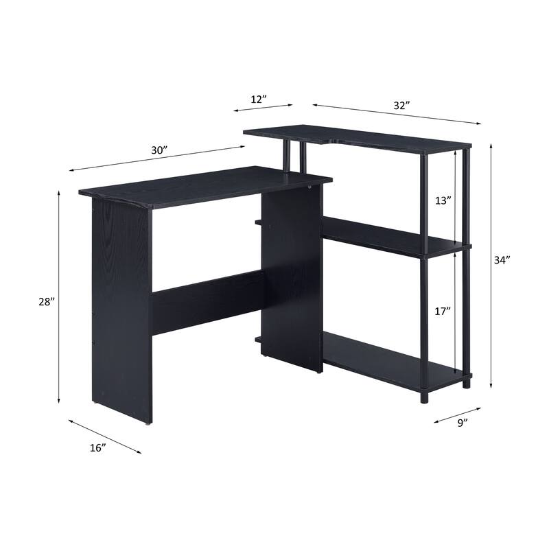 Levi Black Finish Writing Desk - Black