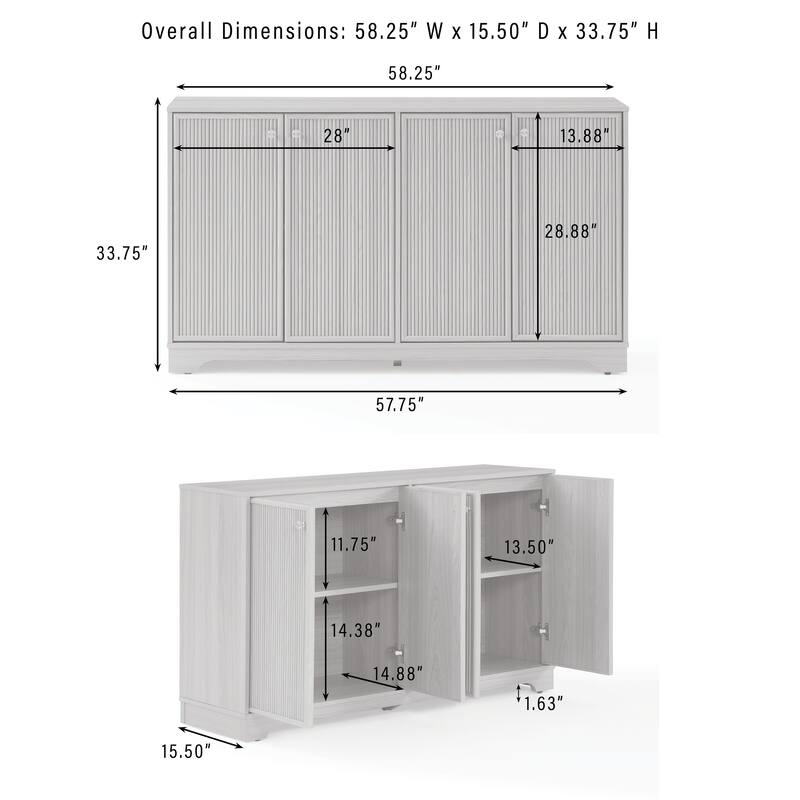 Crosley Naomi 3-Piece Sideboard And Pantry Set