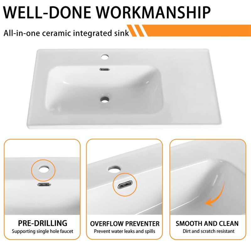 Bathroom Vanity With Sink In 32/36/40/84/76/92 Inch, Floating Bathroom Vanity With Soft Close Door
