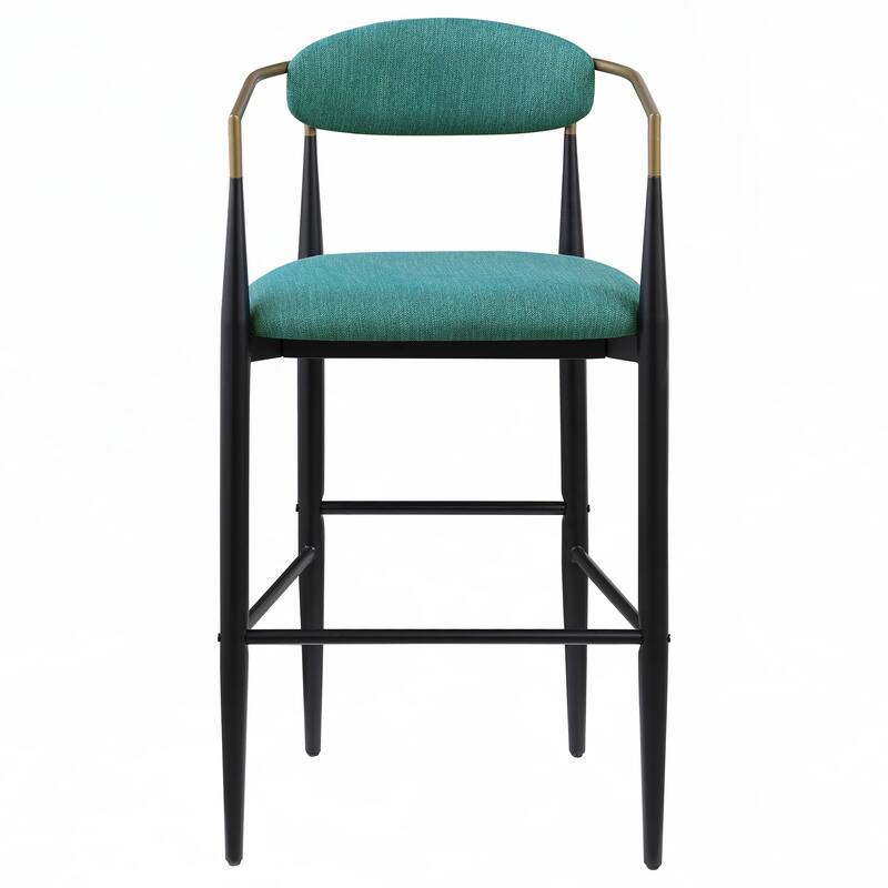 Green Fabric Upholstered Bar Chair (Set of 2)