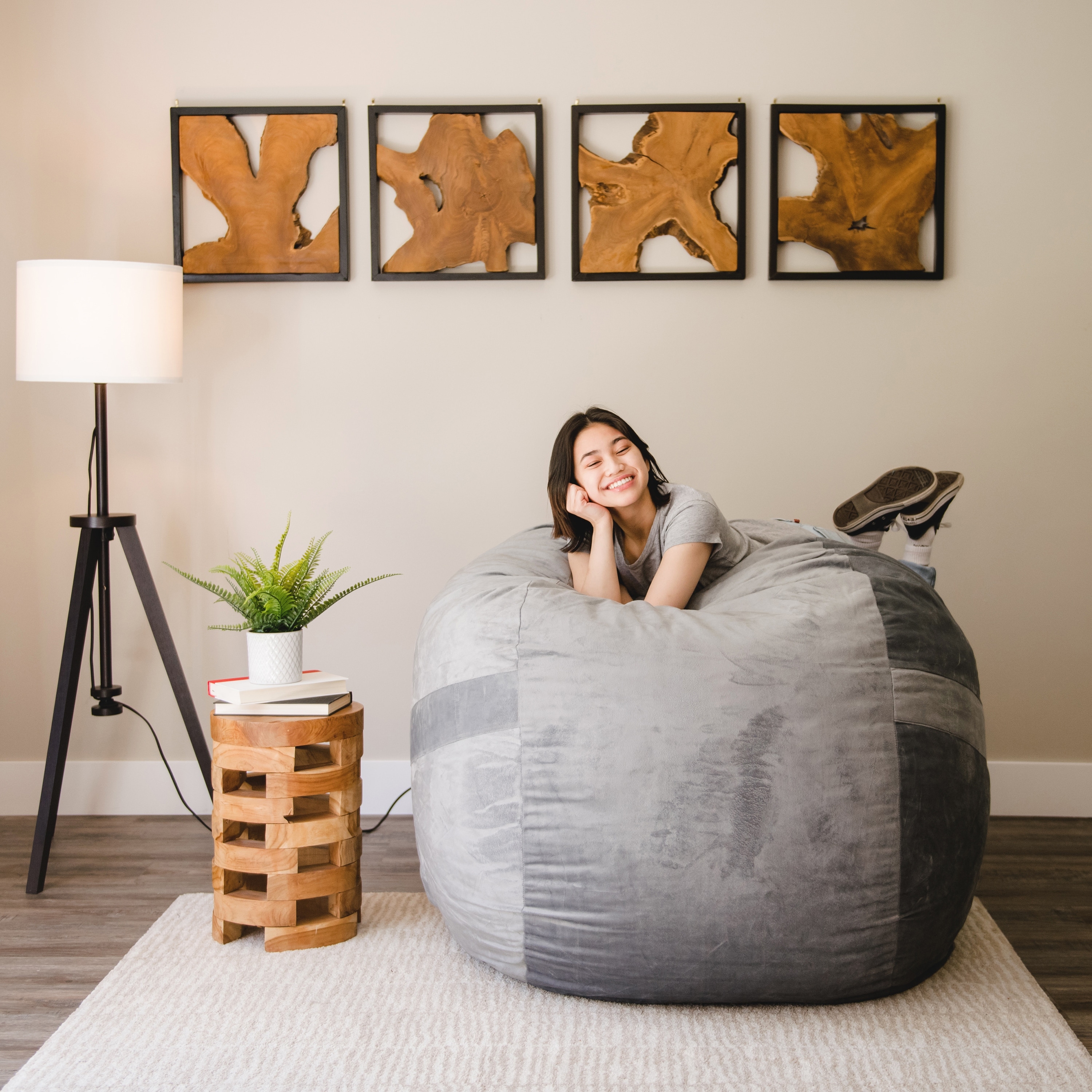 Big Joe Fuf Large Bean Bag Chair Removeable Cover Bed Bath