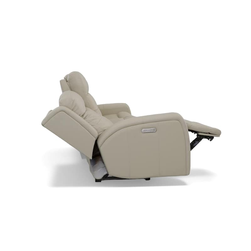 Grant 87" Leather Power Reclining Sofa with Power Headrests by Flexsteel