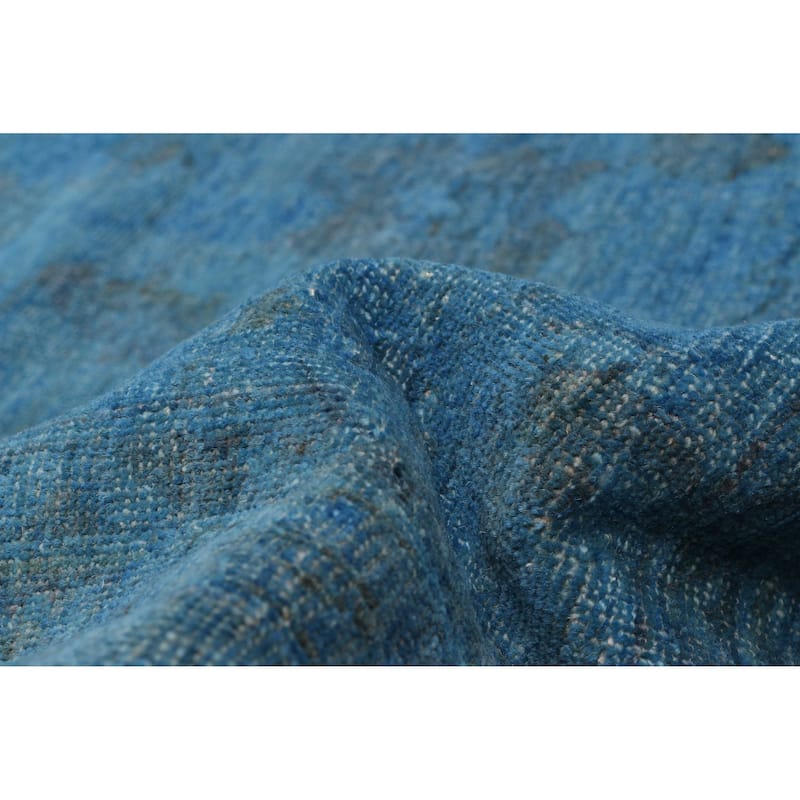 ECARPETGALLERY Hand-knotted Vibrance Blue Wool Rug - 9'0 x 11'10