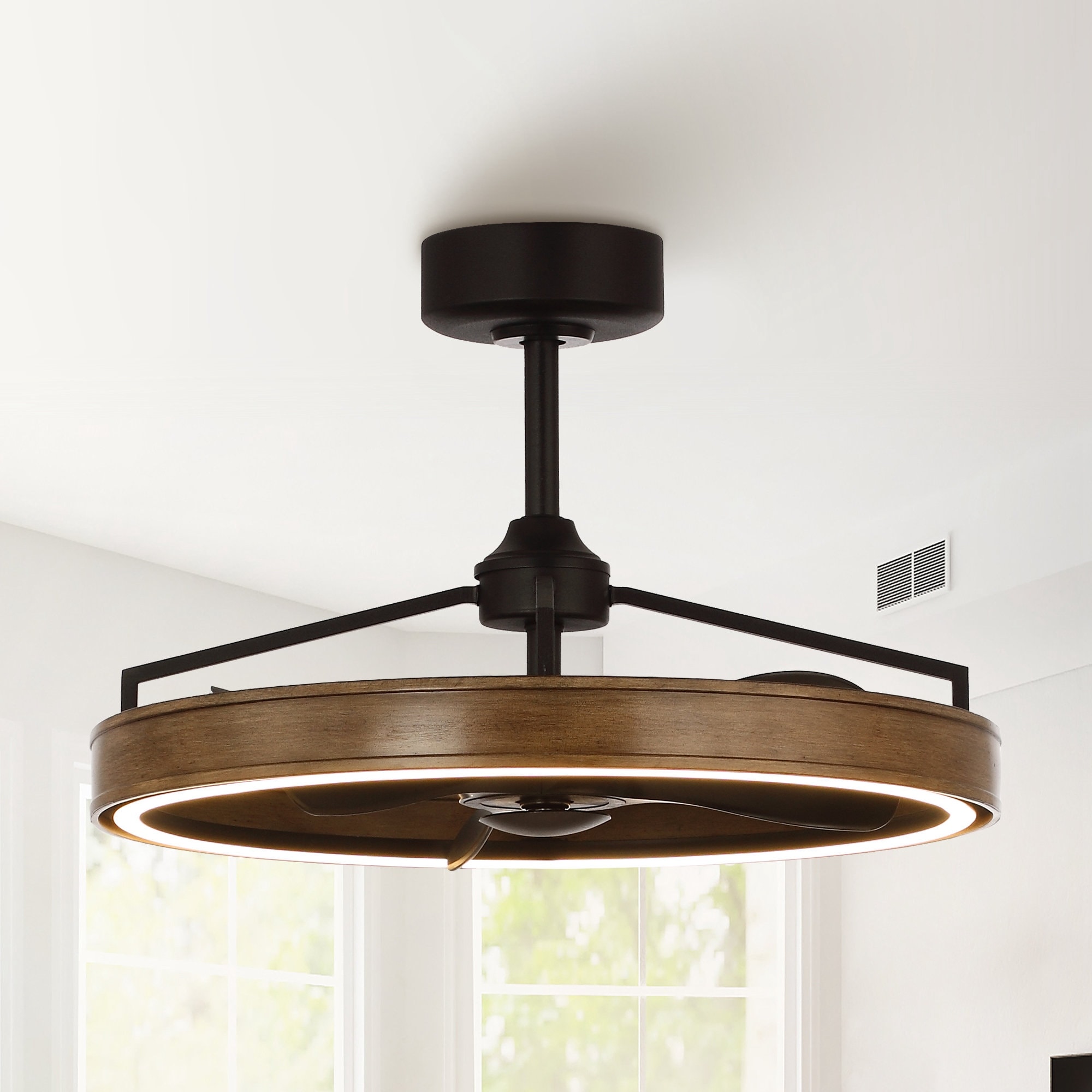 27-inch Vintage Bronze Metal Rustic Chandelier Ceiling Fan with Light and Remote