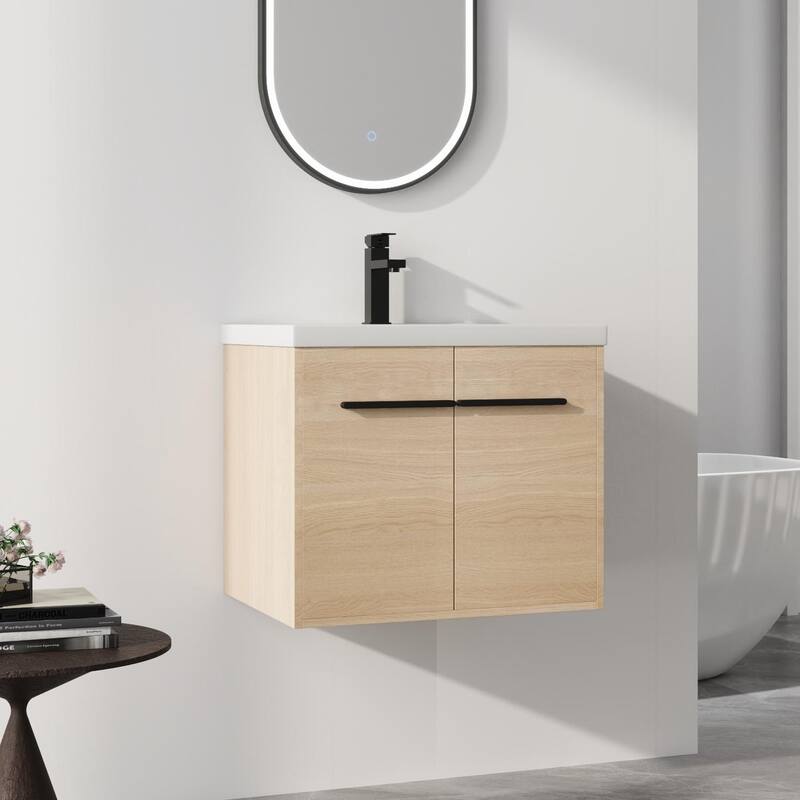 ARTCHIRLY 16/20/24/30/36 Inch Bathroom Vanity With Sink, Floating Bathroom Vanity With Soft Close Door