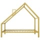 preview thumbnail 10 of 18, Twin Size Metal House Platform Bed with Roof and Charming Chimney