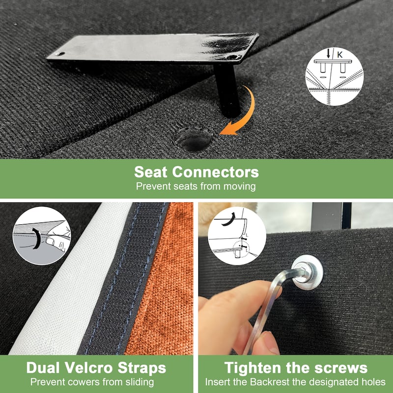 Oversized Chenille Single Sofa Chair, Slipcovered Upholstered Accent Chair, Deep Seat Sofa Chair with 2 Throw Pillows