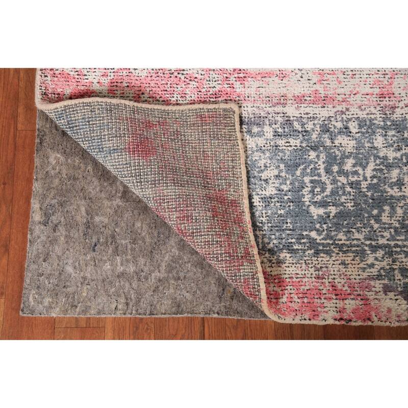 Contemporary Abstract Oriental Runner Rug Handmade Wool Carpet - 2'11"x 8'3"