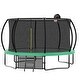 preview thumbnail 10 of 12, 14 ft. Green Round Outdoor Trampoline with Safety Enclosure Net and Ladder