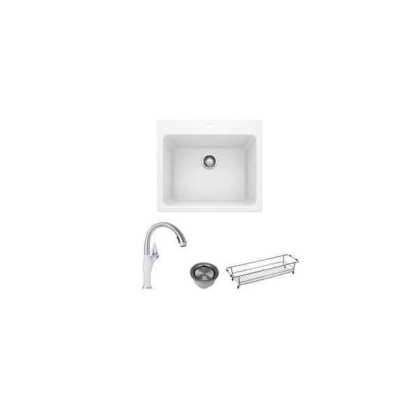 Shop Blanco Liven Laundry Sink With Pull Down Faucet Basket And Strainer 22 X 25 X 12 Overstock 31927514