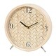 preview thumbnail 2 of 18, Light Brown Wood Woven Clock Chevron Patterned or White Frame with Silver Legs