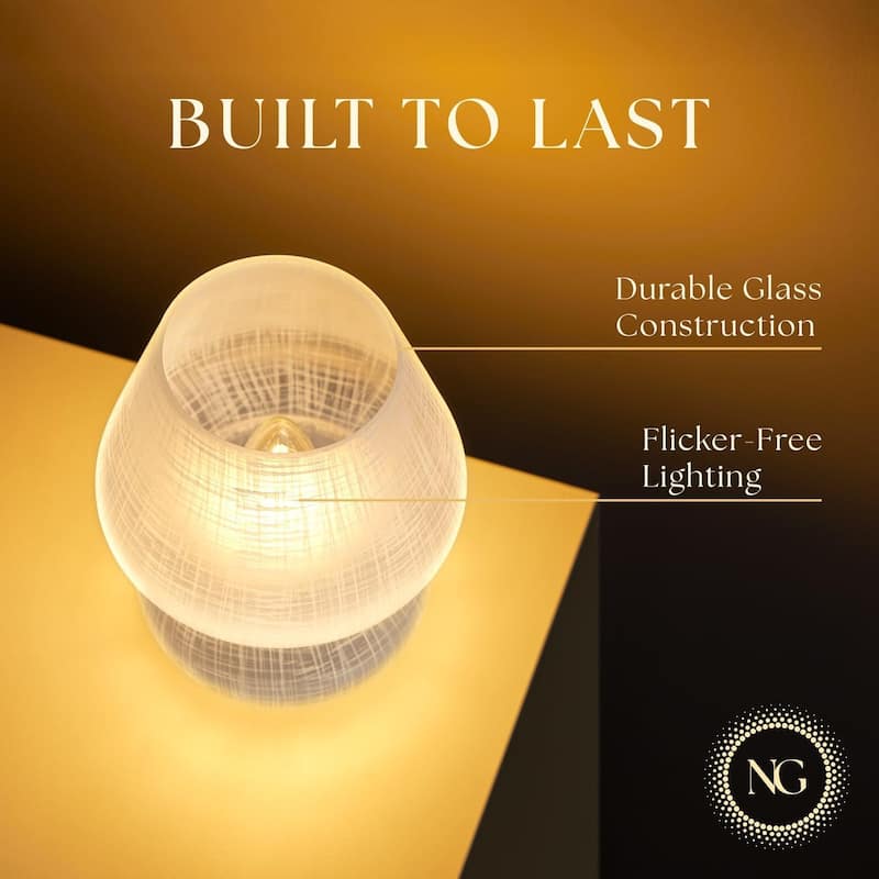 Mushroom White Glass Dimmable LED Table Lamp with E26 Socket Modern