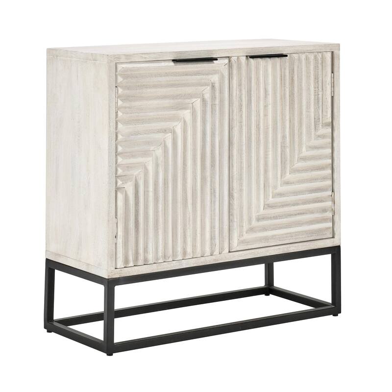 Classic Home Flint Two-Door Mango Wood Sideboard in Whitewash