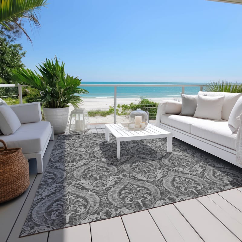 Pami Garden-Inspired Weather Resistant Versatile Elegance Outdoor Rug