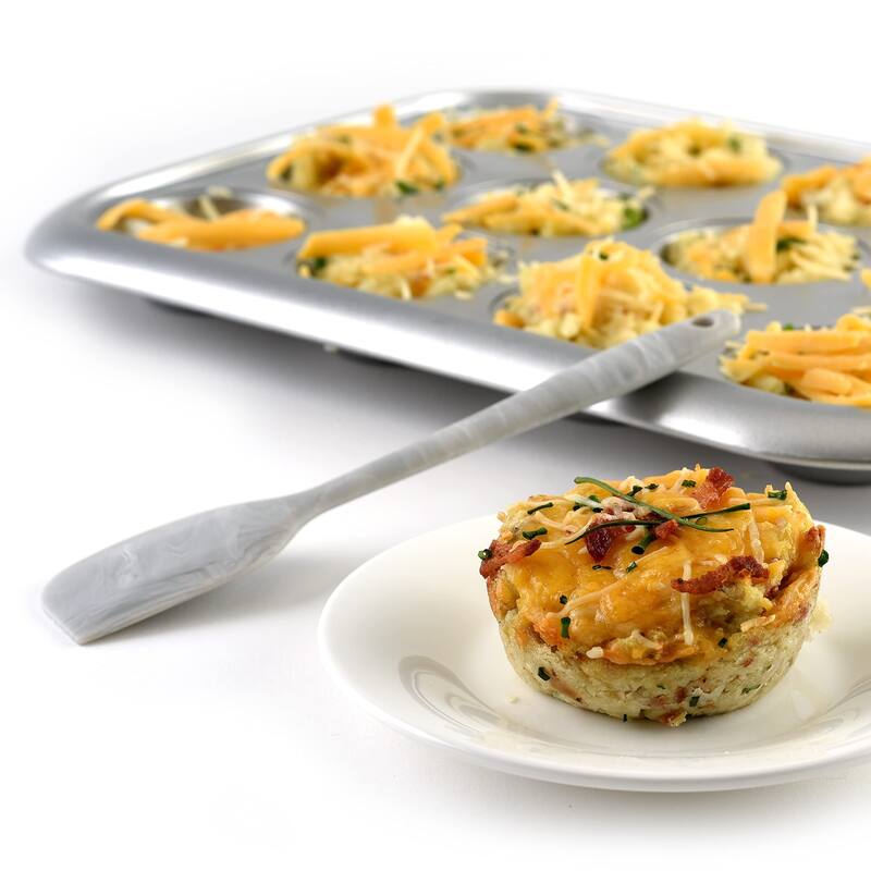 Norpro 8.25-inch Silicone Mini Spatula, Gray Marble Pattern