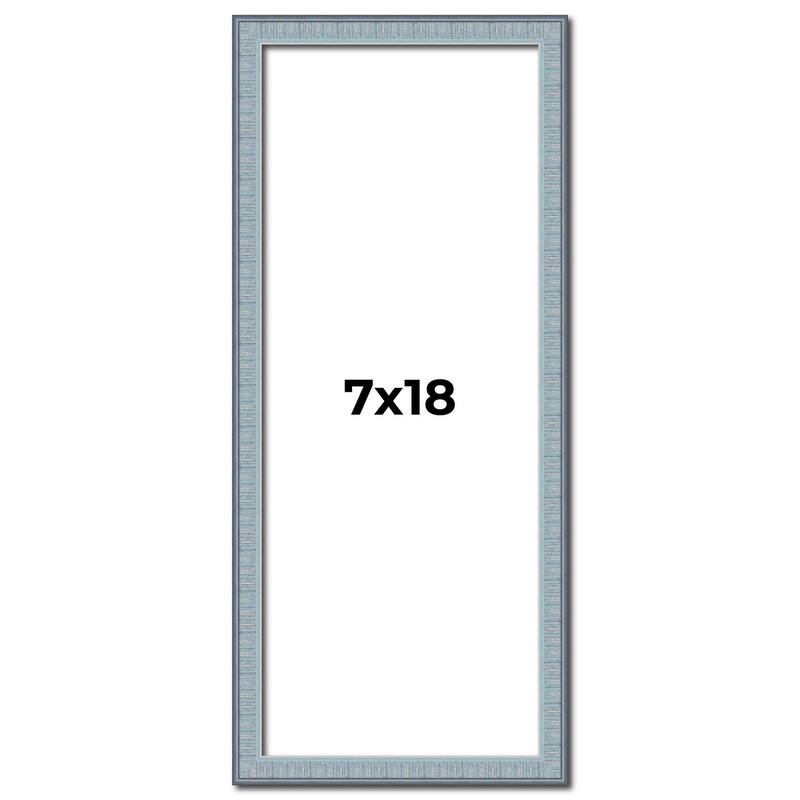7x18 Frame Rustic Sky Blue Solid Wood Picture Frame | 0.75 Inch