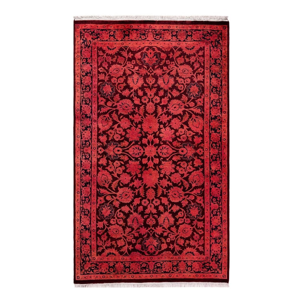 Contemporary Overdyed Wool Hand Knotted Area Rug - 3' 3" x 5' 4"
