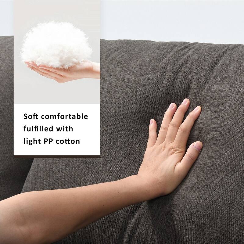 100" L-Shaped Sectional Sofa, Modern Couch Set with Convertible Ottoman and 2 Free Pillows