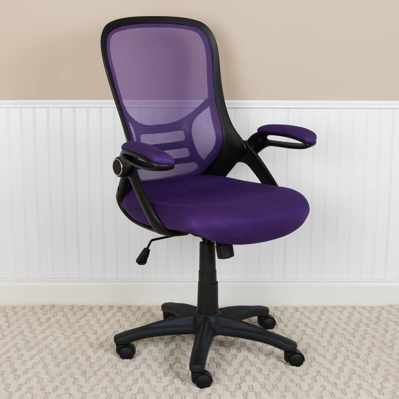 High Back Mesh Ergonomic Swivel Office Chair - Purple