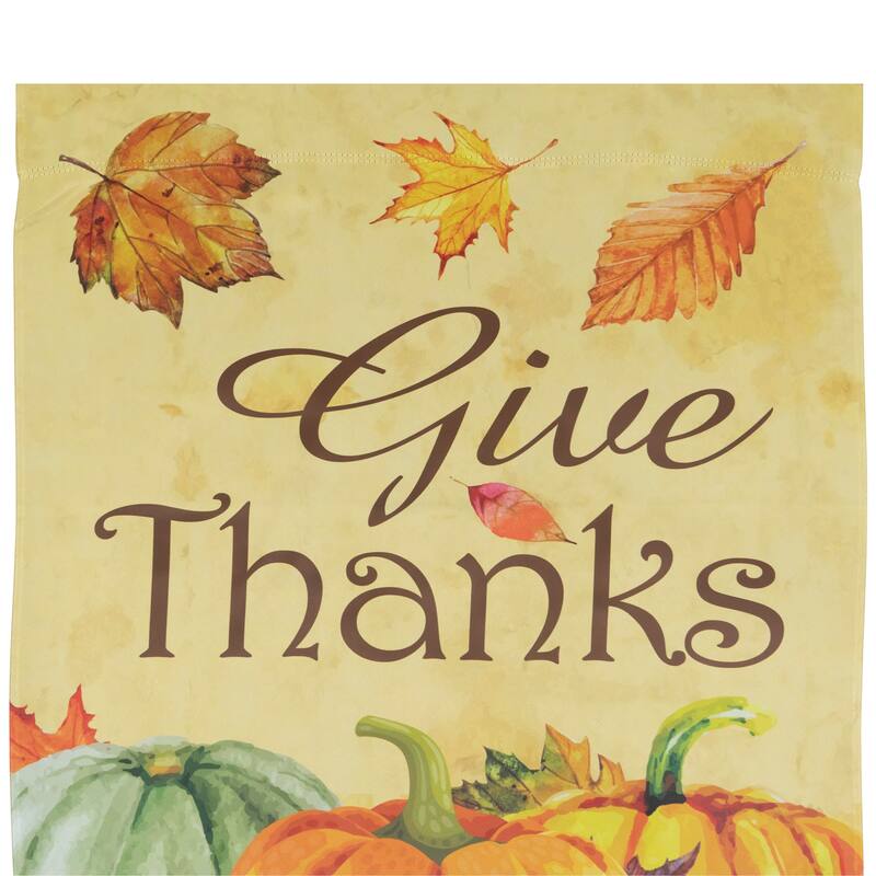 Give Thanks Autumn Harvest Outdoor House Flag 28" x 40" - 28" x 40"