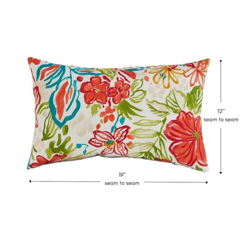 Breeze Floral 19-inch x 12-inch Outdoor Accent Pillow (Set of 2)