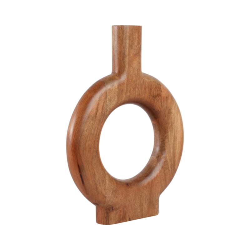 Wood Flower Vase Decorative Sculptural Tall Profile for Any Space
