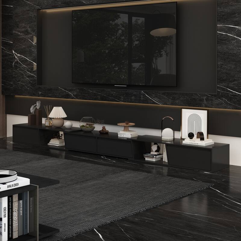Expandable Entertainment Console - Stylish Design,95" to 138" TV Stand