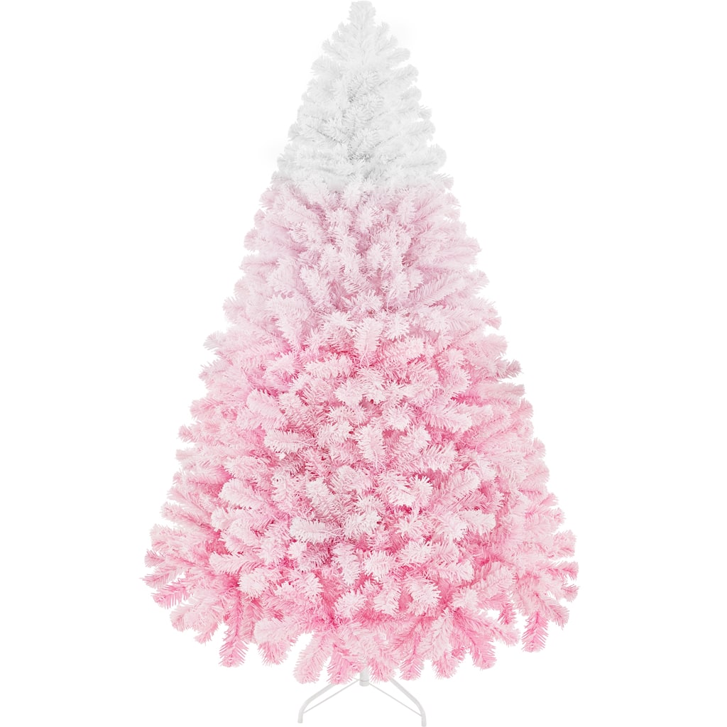 Yaheetech Premium 6ft/7.5ft Snow Flocked Artificial Decorative Christmas Tree, Pink