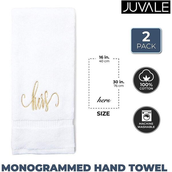 Hers and Hers Monogrammed Hand Towels Wedding Gift for Lesbian Couple Women 16 x 30 in Set of 2 On Sale Bed Bath Beyond 36255898