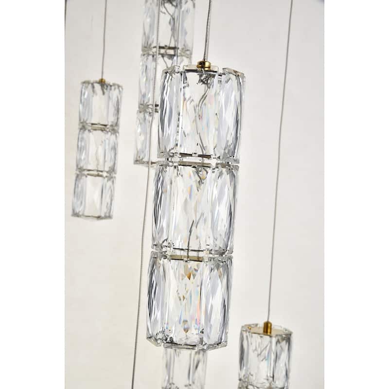 Silver Orchid Dove LED light Chrome Pendant - 28"W X 9.2"H