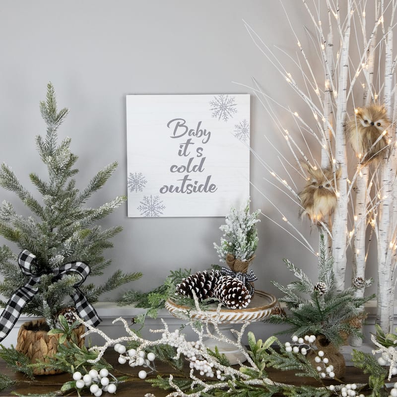 11.75" Glittered "Baby It's Cold Outside" Christmas Wall Sign