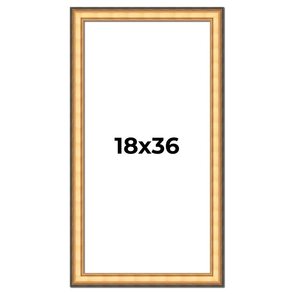 18x36 Frame Gold Plein Aire Solid Wood Picture Frame Width 2 Inches |
